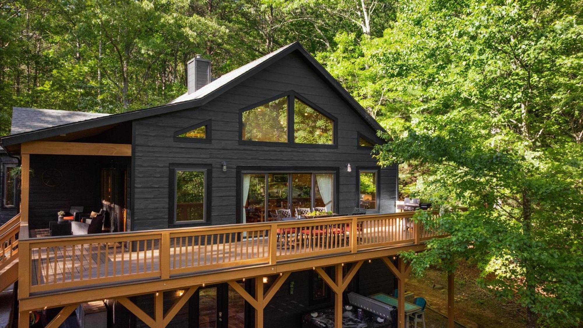 Lux Mtn Cabin - Hot Tub, Fire Pit, Game Room Franklin Exterior photo