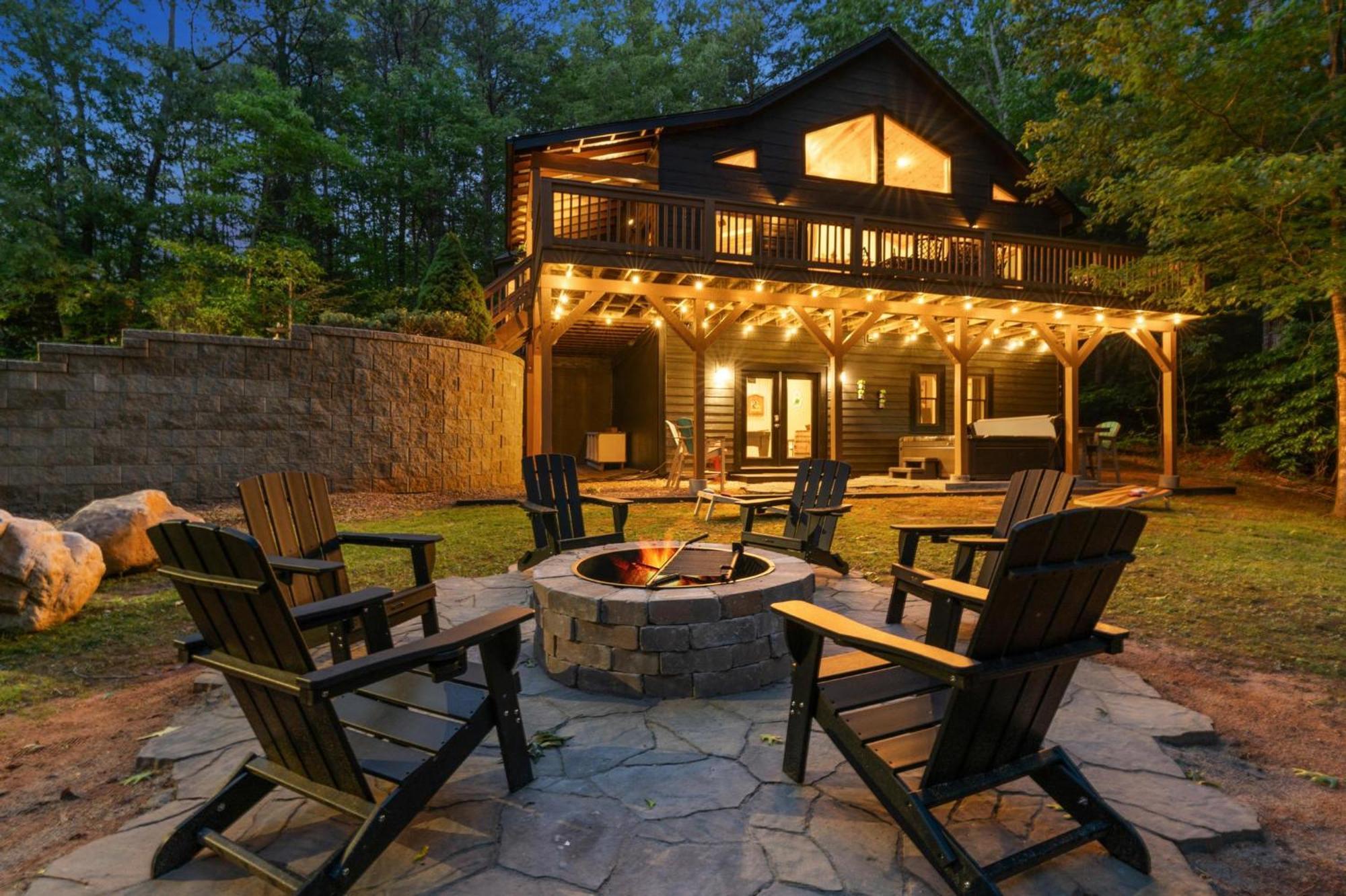 Lux Mtn Cabin - Hot Tub, Fire Pit, Game Room Franklin Exterior photo